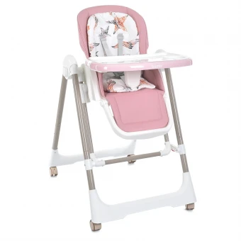 Стульчик-качели для кормления Bambi M 5897 Pink (укачивание, съемный столик, чехол, 4 колеса)