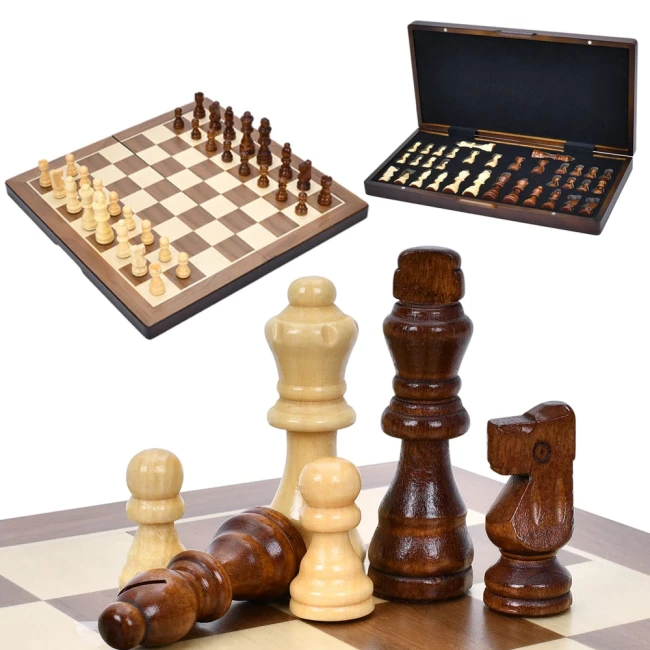 Шахматы 3339-121S, деревянная магнитная доска (40,5x40,5 см) Шахматы 3339-121S, деревянная магнитная доска (40,5x40,5 см)