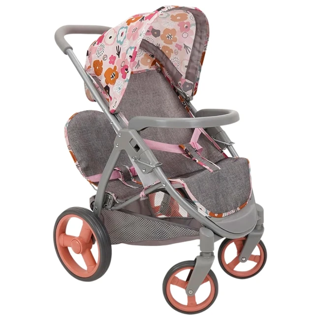 Коляска для кукол Fiveonine T747038 для близнецов (прогулочная, корзинка)