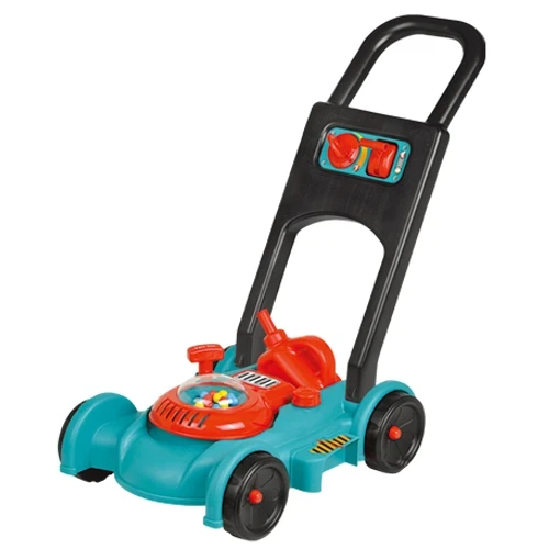 Игрушечная газонокосилка G 6308 с заводным механизмом, трещотки, каска, канистра Игрушечная газонокосилка G 6308 с заводным механизмом, трещотки, каска, канистра