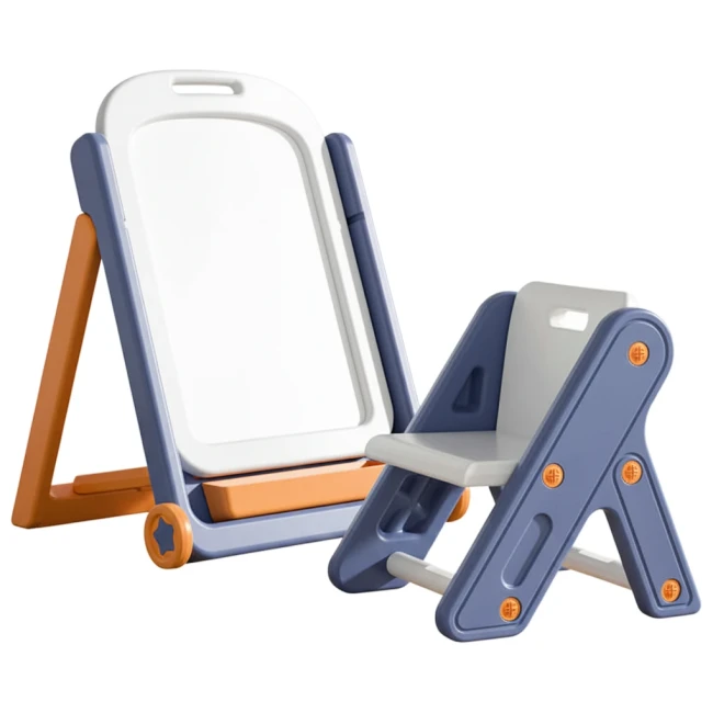 Дитячий мольберт QC-BB03 (стульчик, магнітна дошка, 2 колеса)