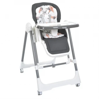 Стульчик-качели для кормления Bambi M 5897 Gray (укачивание, съемный столик, чехол, 4 колеса)