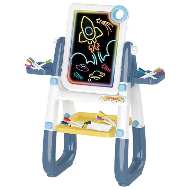 Дитячий мольберт YM 2216 двосторонній 3в1 (підсвічування малюнків, 12 маркерів, на батарейках)
