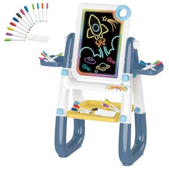 Дитячий мольберт YM 2216 двосторонній 3в1 (підсвічування малюнків, 12 маркерів, на батарейках)