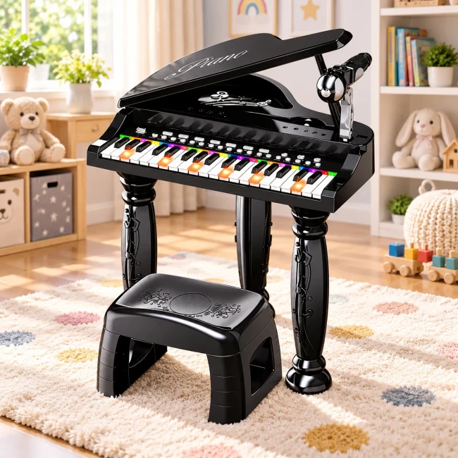 Детский рояль Musical Piano 223 со стульчиком (37 клавиш, микрофон, запись, подсветка, USB, от батареек) Детский рояль Musical Piano 223 со стульчиком (37 клавиш, микрофон, запись, подсветка, USB, от батареек)