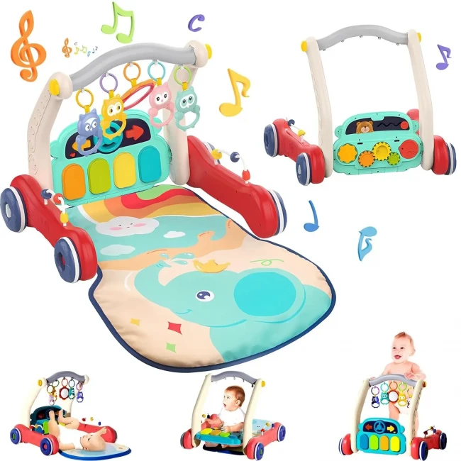 Ходунки-каталка килимок Rack & Walker HE 0640 2 в 1 (підсвічування, мелодії, брязкальця, піаніно)