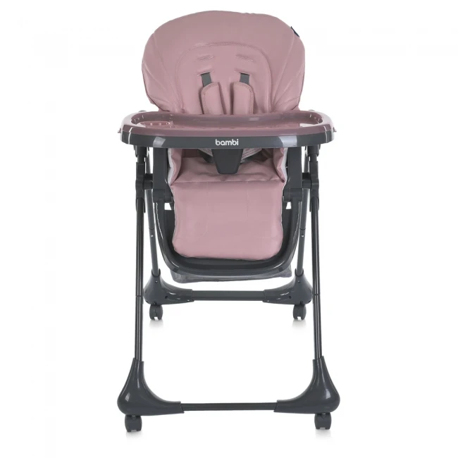 Стульчик для кормления Bambi M 3233L-G Pink (съемный столик, корзинка, чехол, 4 колеса)