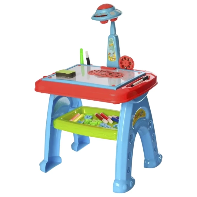 Детский мольберт с проектором Limo Toy AK 0005 2в1 (стульчик, магнитная доска, 48 слайдов)