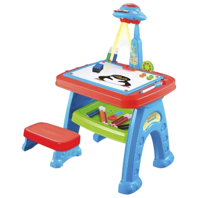 Детский мольберт с проектором Limo Toy AK 0005 2в1 (стульчик, магнитная доска, 48 слайдов)