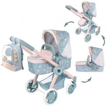 Коляска для кукол DeCuevas 80580 Coco (трансформер 3 в 1, корзинка, рюкзак)