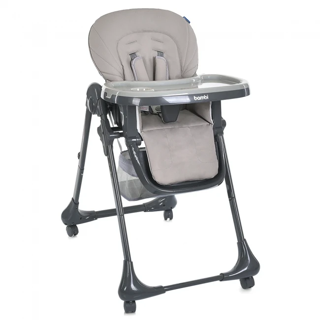 Стульчик для кормления Bambi M 3233L-G Beige (съемный столик, корзинка, чехол, 4 колеса)