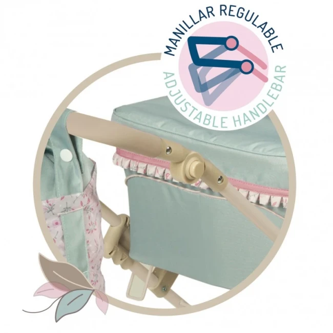 Коляска для ляльок DeCuevas 82045 Provenza (класична, кошик, сумка, подушка, парасолька)