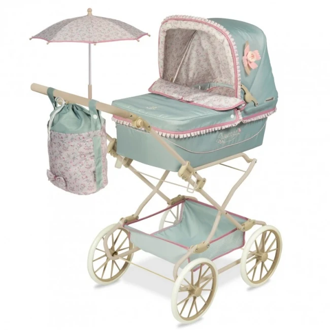 Коляска для ляльок DeCuevas 82045 Provenza (класична, кошик, сумка, подушка, парасолька)