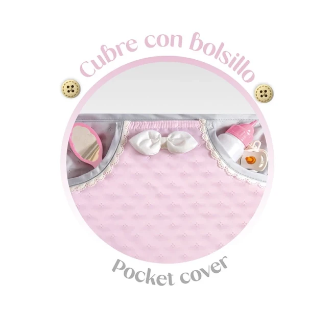 Коляска для кукол DeCuevas 85075 Sophie (классическая, корзинка, сумка, зонтик)