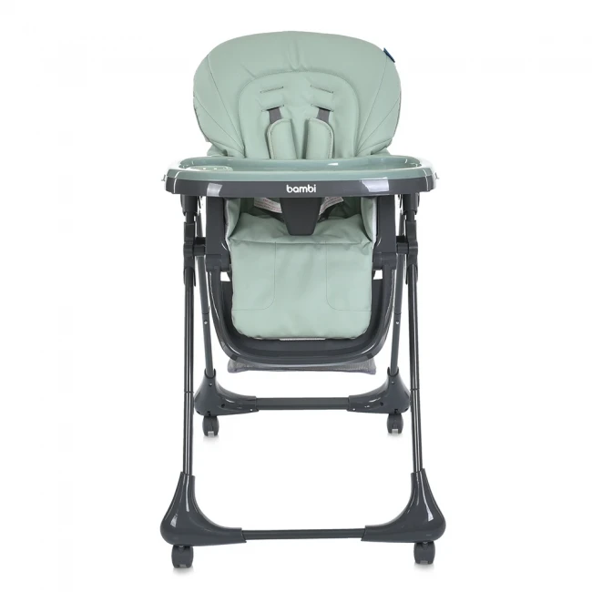 Стульчик для кормления Bambi M 3233L-G Jade Green (съемный столик, корзинка, чехол, 4 колеса)