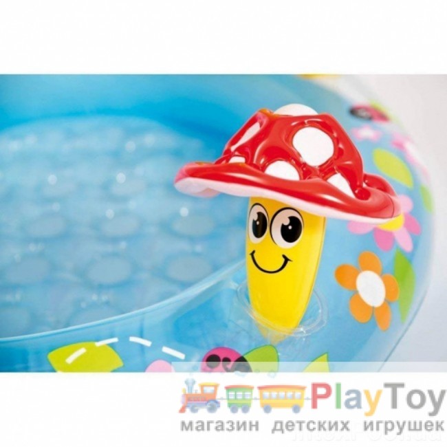 Дитячий надувний басейн Intex 57114-2 Грибочок 102 х 89 см із кульками 10 шт підстилкою насосом