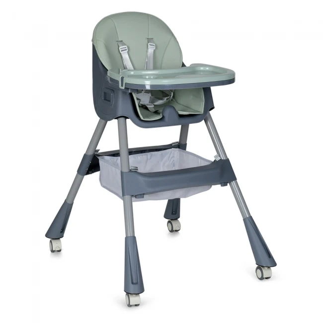 Стульчик для кормления Bambi M 5722 Mint (съемный столик, корзинка, чехол, 4 колеса)