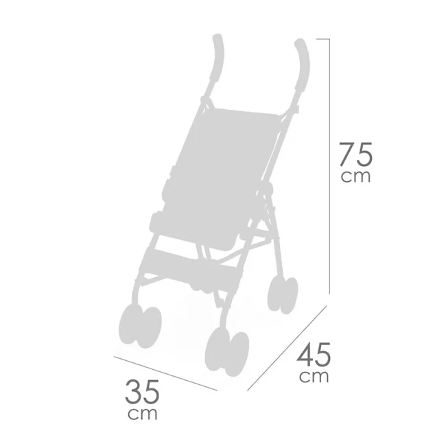 Коляска для кукол DeCuevas 90173 Capriccio (прогулочная, трость)