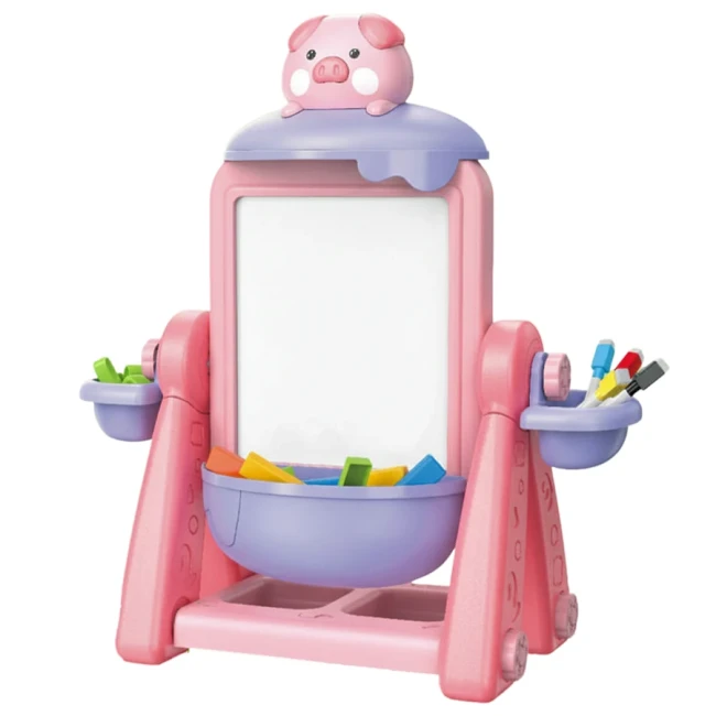 Дитячий мольберт 899-92 Y двосторонній (механічний тетріс, 4 маркери, губка)