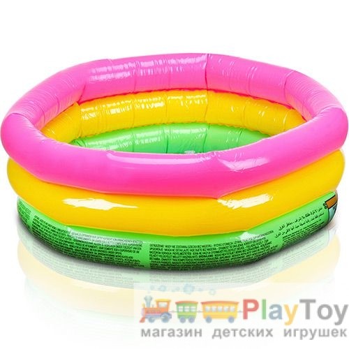 Детский надувной бассейн Intex (57402) Радуга 34 литра,надувное дно,61 x 22 см