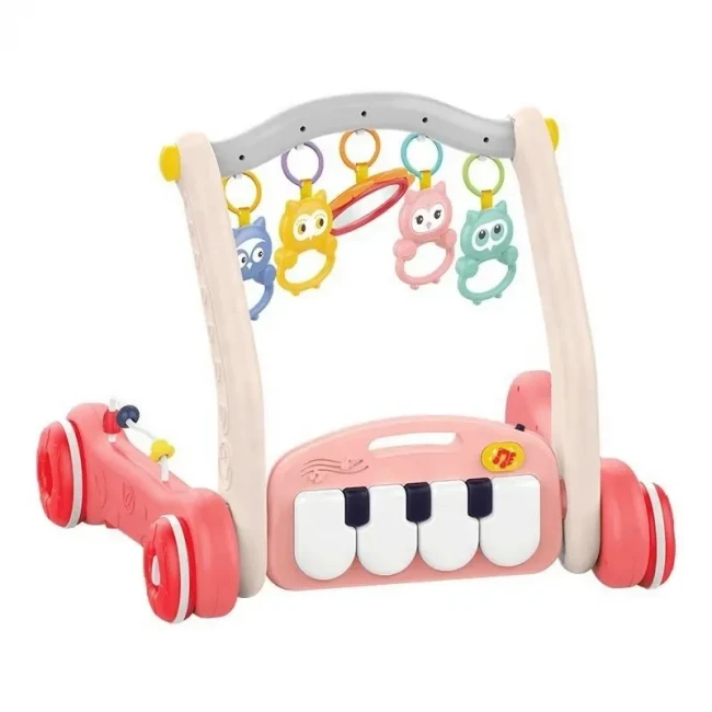 Ходунки-каталка коврик Rack & Walker HE 0637/0638 2 в 1 (погремушки, пианино, мелодии, пальчиковые лабиринты)