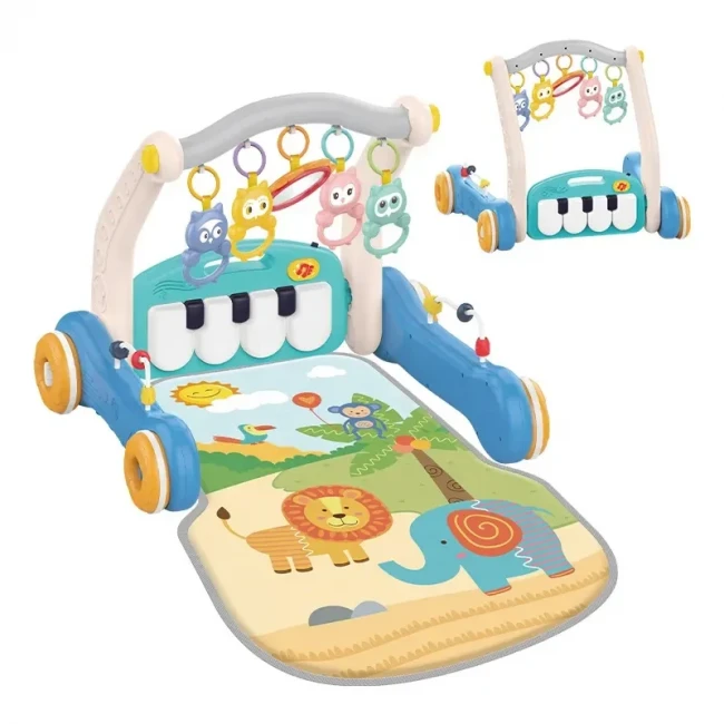 Ходунки-каталка коврик Rack & Walker HE 0637/0638 2 в 1 (погремушки, пианино, мелодии, пальчиковые лабиринты)