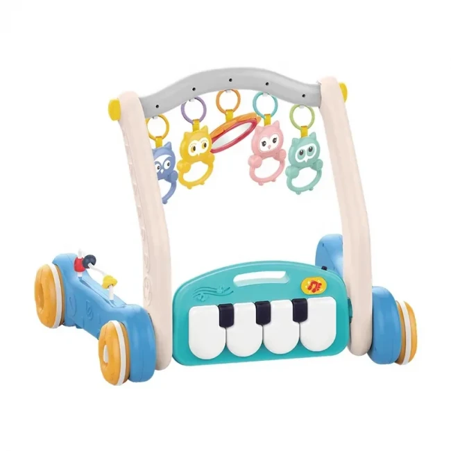 Ходунки-каталка коврик Rack & Walker HE 0637/0638 2 в 1 (погремушки, пианино, мелодии, пальчиковые лабиринты)