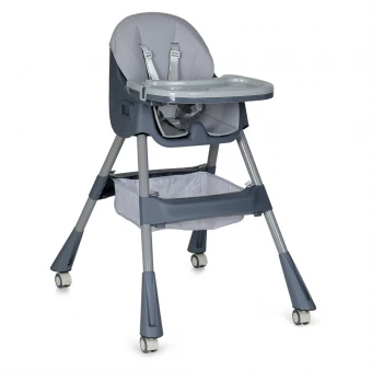 Стульчик для кормления Bambi M 5722 Gray (съемный столик, корзинка, чехол, 4 колеса)