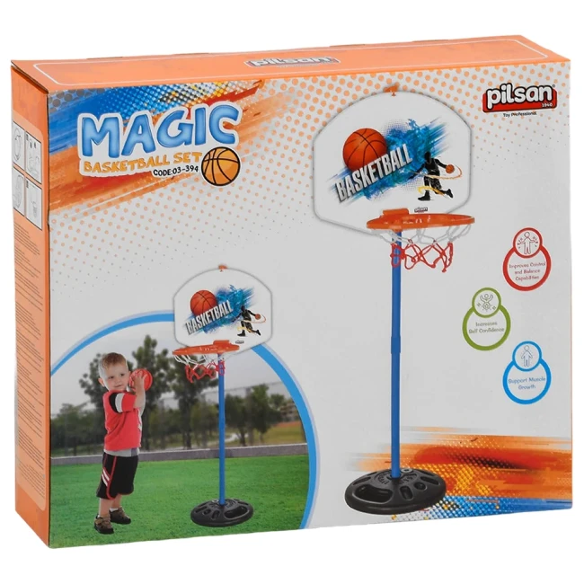 Баскетбольное кольцо Pilsan 03-394 (на стойке 117 см, щит, сетка, мяч)