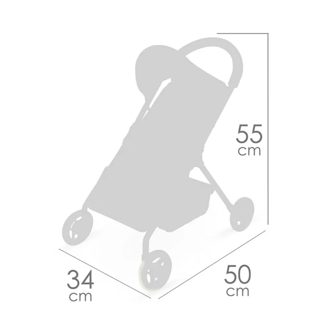 Коляска для кукол DeCuevas 90574 Tulipe (прогулочная, корзинка)