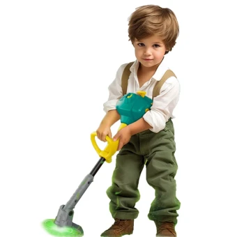 Игрушечная газонокосилка триммер T 2051 на батарейках, подсветка, звук