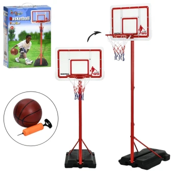 Баскетбольное кольцо MR 1546 (на стойке 149-195 см, щит, сетка, мяч, насос)
