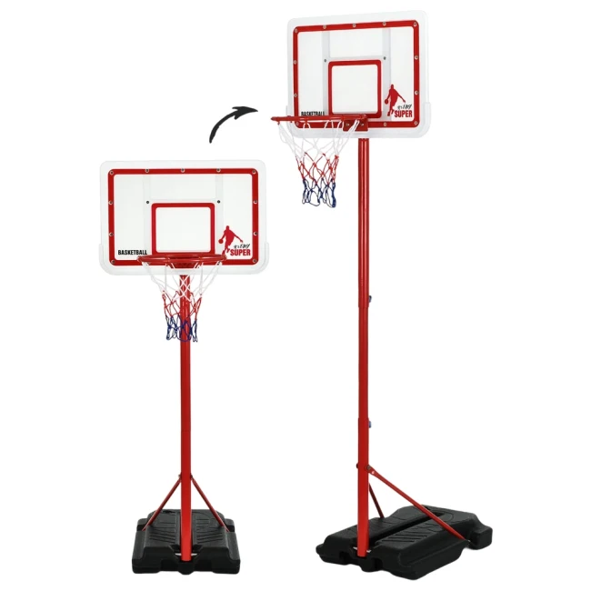 Баскетбольное кольцо MR 1546 (на стойке 149-195 см, щит, сетка, мяч, насос)