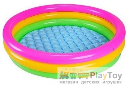 Детский надувной бассейн Intex (58924) Радуга 68 литров,надувное дно,86 x 25 см