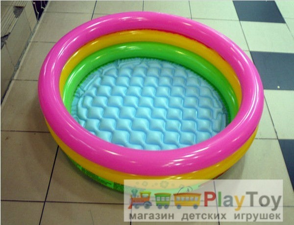 Детский надувной бассейн Intex (58924) Радуга 68 литров,надувное дно,86 x 25 см