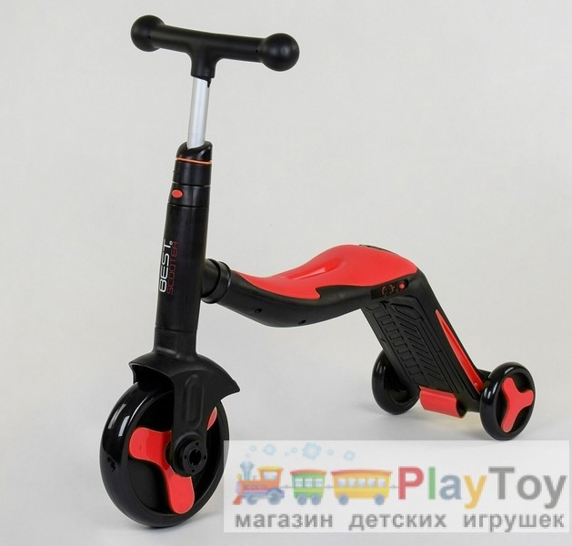 Дитячий триколісний самокат-біговел-велосипед Best Scooter (JT 28288) 3 в 1, Red/Black Дитячий триколісний самокат-біговел-велосипед Best Scooter (JT 28288) 3 в 1, Red/Black