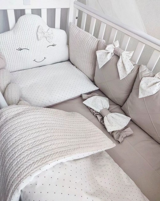 Детское постельное белье Бортики "Пике-Плетенка" Облачко