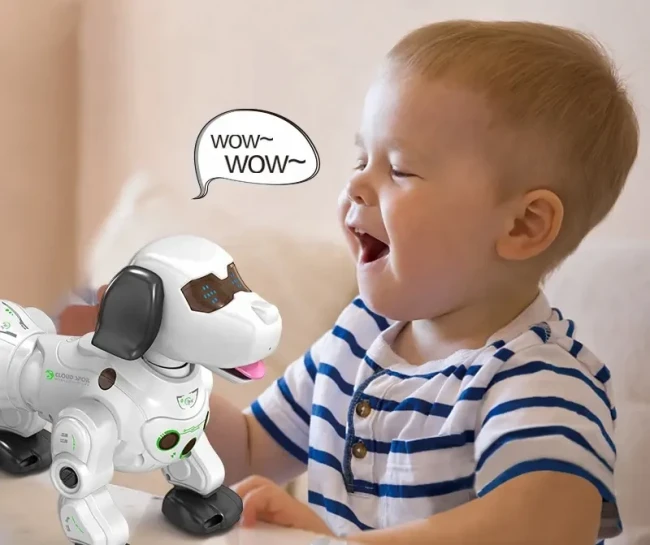 Робот-собака Robot Dog 777-602 A на радиоуправлении (26 см, батарейки, свет, звук, пускает газы) Робот-собака Robot Dog 777-602 A на радиоуправлении (26 см, батарейки, свет, звук, пускает газы)