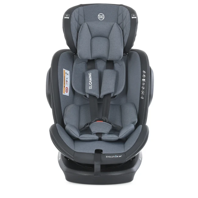 Автокресло El Camino ME 1045 EVOLUTION 2 360⁰  Royal Dark Gray, Isofix+Top Tether, от рождения до 36 кг