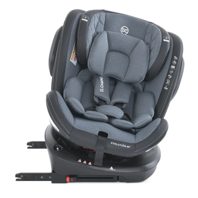 Автокресло El Camino ME 1045 EVOLUTION 2 360⁰  Royal Dark Gray, Isofix+Top Tether, от рождения до 36 кг