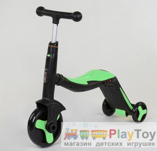 Самокат-беговел детский трехколесный Best Scooter (JT 40405) 3 в 1, Green Самокат-беговел детский трехколесный Best Scooter (JT 40405) 3 в 1, Green