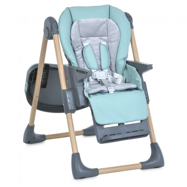 Стульчик для кормления El Camino ME 1115-W CRAFT Mint (съемный столик, дуга с подвесками, чехол, 2 колеса)