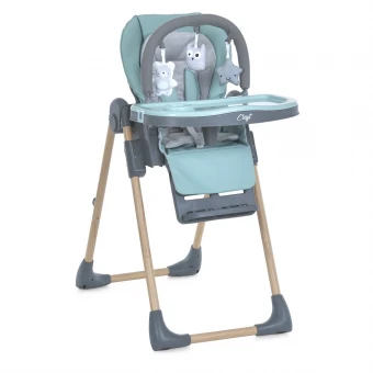Стульчик для кормления El Camino ME 1115-W CRAFT Mint (съемный столик, дуга с подвесками, чехол, 2 колеса)