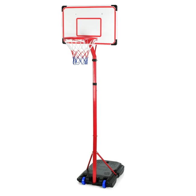 Баскетбольное кольцо MR 1542 (на стойке 206-257 см, щит, сетка, мяч, насос)