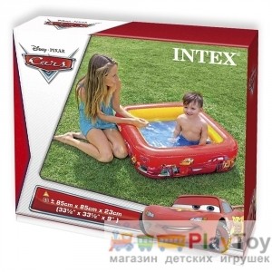 Детский надувной бассейн Intex (57101) Тачки с надувным дном на 57 литров,85 x 85 x 25 см