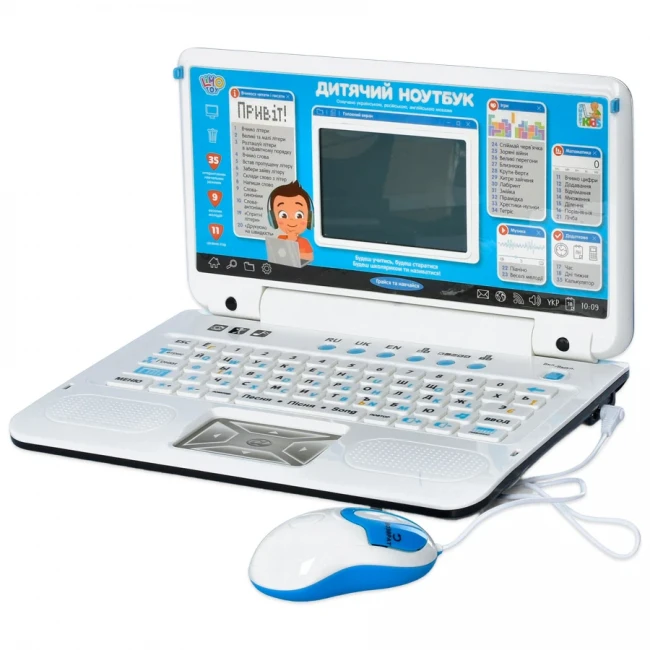 Детский ноутбук Limo Toy SK 7442-7443 (учебный - 35 функций, 11 игр, мышка, на батарейках)