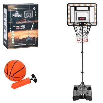 Баскетбольное кольцо MR 0800 с электронным табло (на стойке 148-179 см, щит, сетка, мяч, насос)