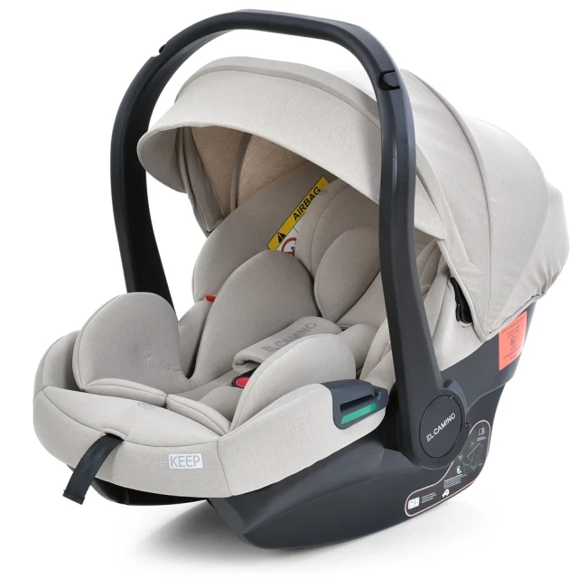 Автокресло бебикокон El Camino ME 1186 i-KEEP Melange Cashmere Beige для новорожденного Автокресло бебикокон El Camino ME 1186 i-KEEP Melange Cashmere Beige для новорожденного