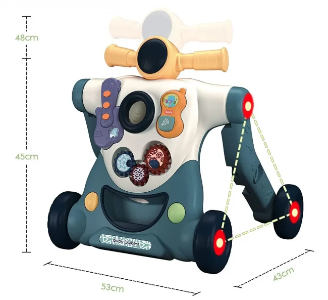 Ходунки-каталка Baby Walker 999 T 3 в 1 (велобег, пальчиковые игры, музыкальная погремушка, мелодии, подсветка)