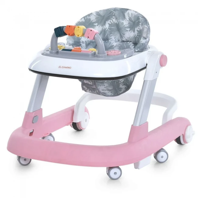 Ходунки для малыша El Camino ME 1163 Multiway Pink 2 в 1 (игровая панель, музыка, подсветка)